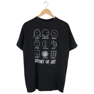 Vintage History of Art Smiley Face T-Shirt Picasso Monet Warhol 90s Large